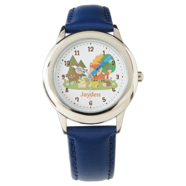 Schattig kleurrijk bosdier voor kinderen horloge (Voorkant)