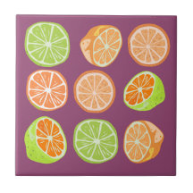 Schattig kleurrijk citrus l Oranje Groen Paars