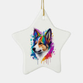 Schattig Kleurrijk Corgi Ornament (Rechts)