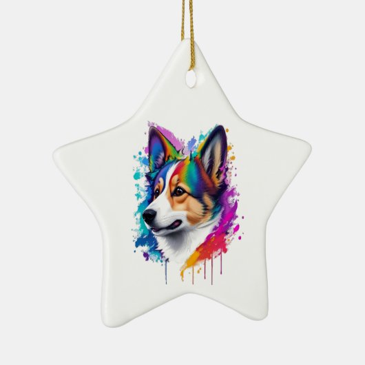 Schattig Kleurrijk Corgi Ornament (Rechts)