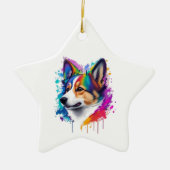 Schattig Kleurrijk Corgi Ornament (Voorkant)