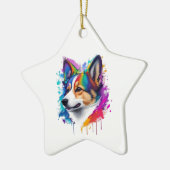 Schattig Kleurrijk Corgi Ornament (Links)