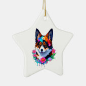 Schattig Kleurrijk Corgi Ornament (Rechts)
