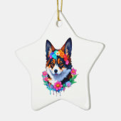 Schattig Kleurrijk Corgi Ornament (Links)