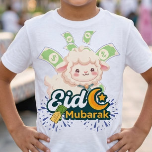 Schattig Kleurrijk Eid Mubarak Schaap Kids T-Shirt
