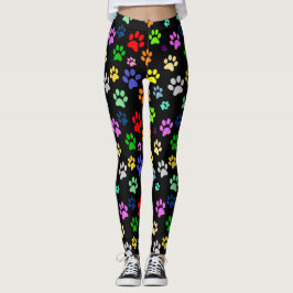 Schattig Kleurrijk en leuk huisdier poten afdruk p Leggings