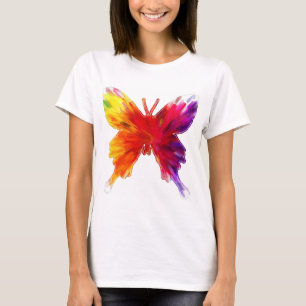 Schattig Kleurrijk Geblokt Vlinder T-shirt