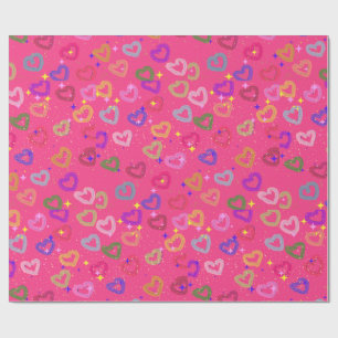 Schattig Kleurrijk Hart Cadeaupapier