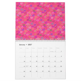 Schattig Kleurrijk Hart  Kalender