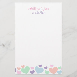Schattig Kleurrijk Hart Meisjesachtig Schrift Briefpapier