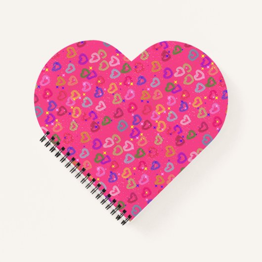 Schattig Kleurrijk Hart Notitieboek (Voorkant)
