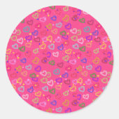Schattig Kleurrijk Hart Ronde Sticker (Voorkant)