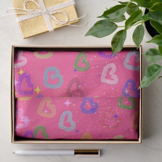 Schattig Kleurrijk Hart  Tissuepapier (Geschenk)