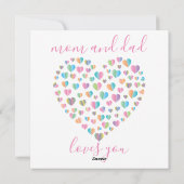 Schattig Kleurrijk Hartpatroon Feestdagenkaart (Achterkant)