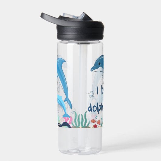 Schattig & Kleurrijk Ik Hou Van Dolfijnen Quotes N Waterfles (Rechts)