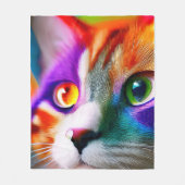 Schattig Kleurrijk Kat Regenboog kleuren, Cat Fleece Deken (Voorkant)