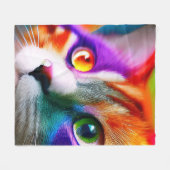 Schattig Kleurrijk Kat Regenboog kleuren, Cat Fleece Deken (Voorkant (Horizontaal))