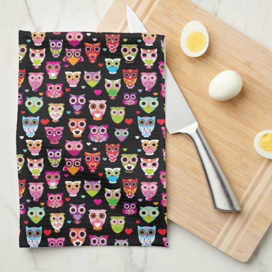 schattig kleurrijk kinder patroon theedoek (Quarter Fold)