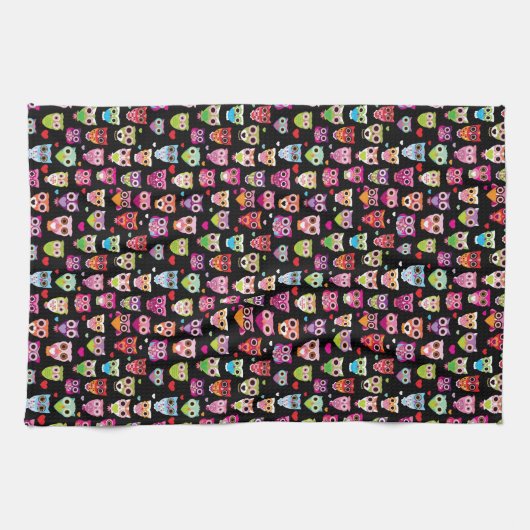 schattig kleurrijk kinder patroon theedoek (Horizontaal)