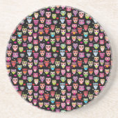 schattig kleurrijk kinder patroon zandsteen onderzetter (Voorkant)