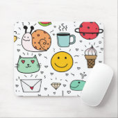 Schattig Kleurrijk Kinder Speelgoed Doodle Muismat (Met muis)