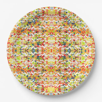 Schattig kleurrijk lente abstract patroon papieren bordje