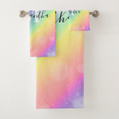 Schattig kleurrijk monogram bad handdoek (Insitu)