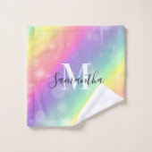 Schattig kleurrijk monogram bad handdoek (Wasdoekje)
