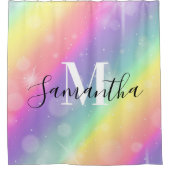 Schattig kleurrijk monogram douchegordijn (Voorkant)