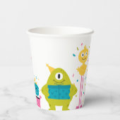 Schattig kleurrijk monster papieren bekers (Achterkant)