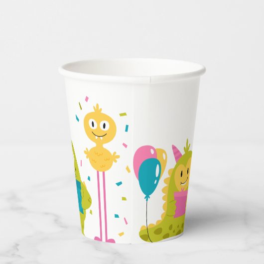 Schattig kleurrijk monster papieren bekers (Rechts)