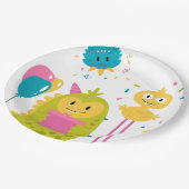 Schattig kleurrijk monster papieren bordje (Gekanteld)