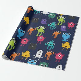 Schattig Kleurrijk Monsters Patroon Cadeaupapier