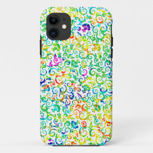Schattig kleurrijk naadloos bloemenpatroon iPhone 11 hoesje