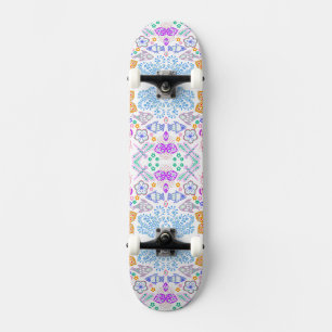 Schattig kleurrijk naadloos bloemmotief natuurpatr persoonlijk skateboard