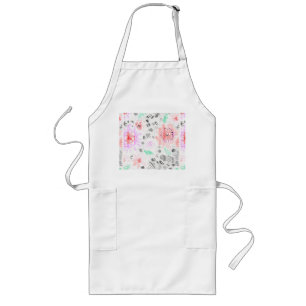 Schattig kleurrijk pastelkleurig bloemmotief aztee lang schort