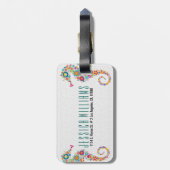 Schattig Kleurrijk Retro Bloemen Zee-Paard Bagagelabel (Achterkant verticaal)
