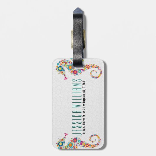 Schattig Kleurrijk Retro Bloemen Zee-Paard Bagagelabel