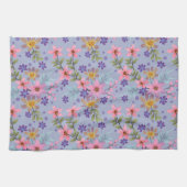 Schattig Kleurrijk Roze Geel Paars Bloemmotief Theedoek (Horizontaal)