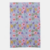 Schattig Kleurrijk Roze Geel Paars Bloemmotief Theedoek (Verticaal)