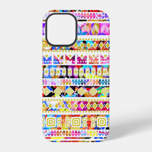 Schattig kleurrijk tribiaal azteeks patroon iPhone 12 pro hoesje