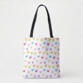 Schattig Kleurrijk Valentijns  Harten Naadloos Pat Tote Bag (Voorkant)