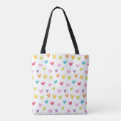 Schattig Kleurrijk Valentijns  Harten Naadloos Pat Tote Bag (Achterkant)