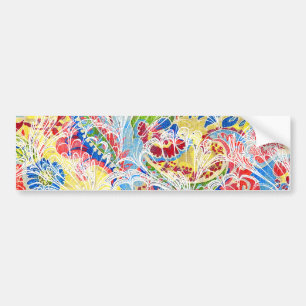 Schattig kleurrijk vintage bloemmotief bumpersticker
