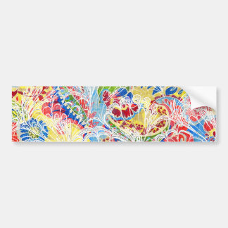 Schattig kleurrijk vintage bloemmotief bumpersticker