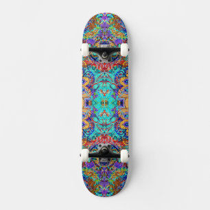 Schattig kleurrijk vintage bloemmotief persoonlijk skateboard