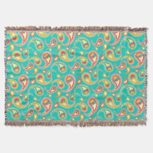 Schattig kleurrijk vintage paisley patroon deken