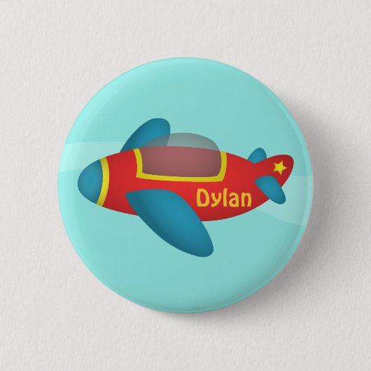 Schattig Kleurrijk Vliegtuig voor Kinderen Ronde Button 5,7 Cm (Voorkant)