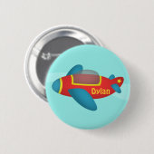 Schattig Kleurrijk Vliegtuig voor Kinderen Ronde Button 5,7 Cm (Voorkant /achterkant)