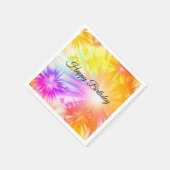 Schattig, kleurrijk vuurwerk, Gelukkige Verjaardag Servet (Hoek)